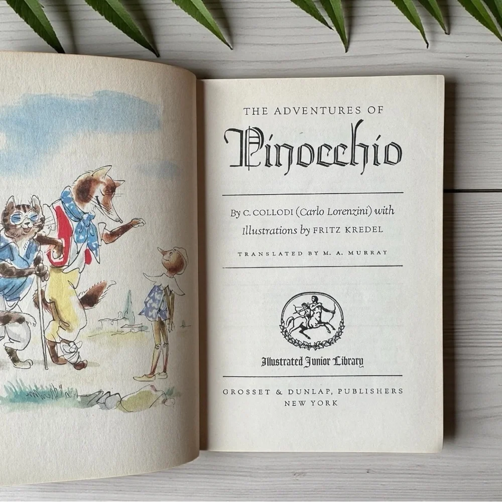 Vintage The Adventures of Pinocchio – Illustrated Junior Library – Fritz Kredel